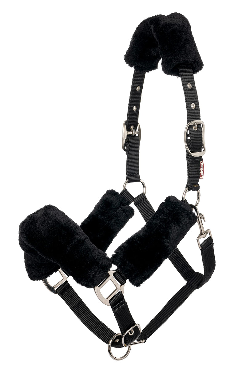 LeMieux Comfort Headcollar for Horses - Soft Fleece Lining - Adjustable & Durable Full Black - PawsPlanet Australia