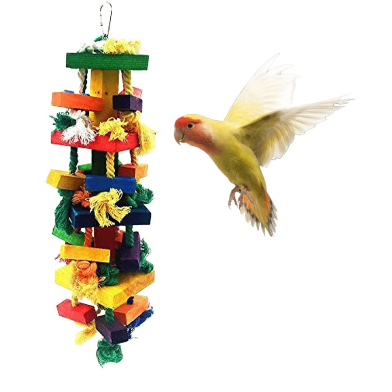 PURATEN Extra Large Bird Parrot Toys, Multicolored Natural Wooden Parrot Chewing Toy, Suitable for a Wide Variety of Large and Small Parrots and Birds - PawsPlanet Australia