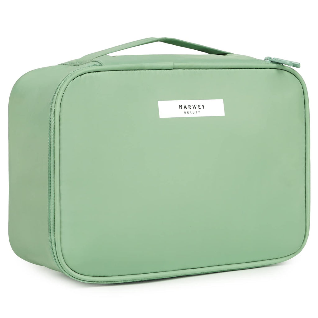Travel Makeup Bag Large Cosmetic Bag Makeup Case Organizer for Women and Girls (Mint Green) A-mint Green - PawsPlanet Australia