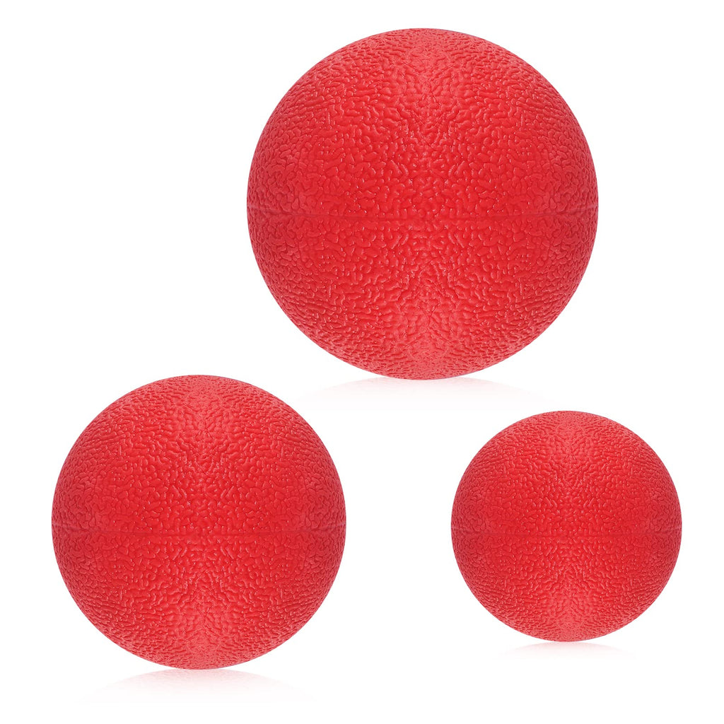 Fyy 3PCS Dog Ball Toys, Chew Toys Solid Rubber Bouncy Ball Pet Tooth Cleaning Toys for Playing and Exercising (5CM+6CM+7CM) A-Red (5+6+7CM) - PawsPlanet Australia