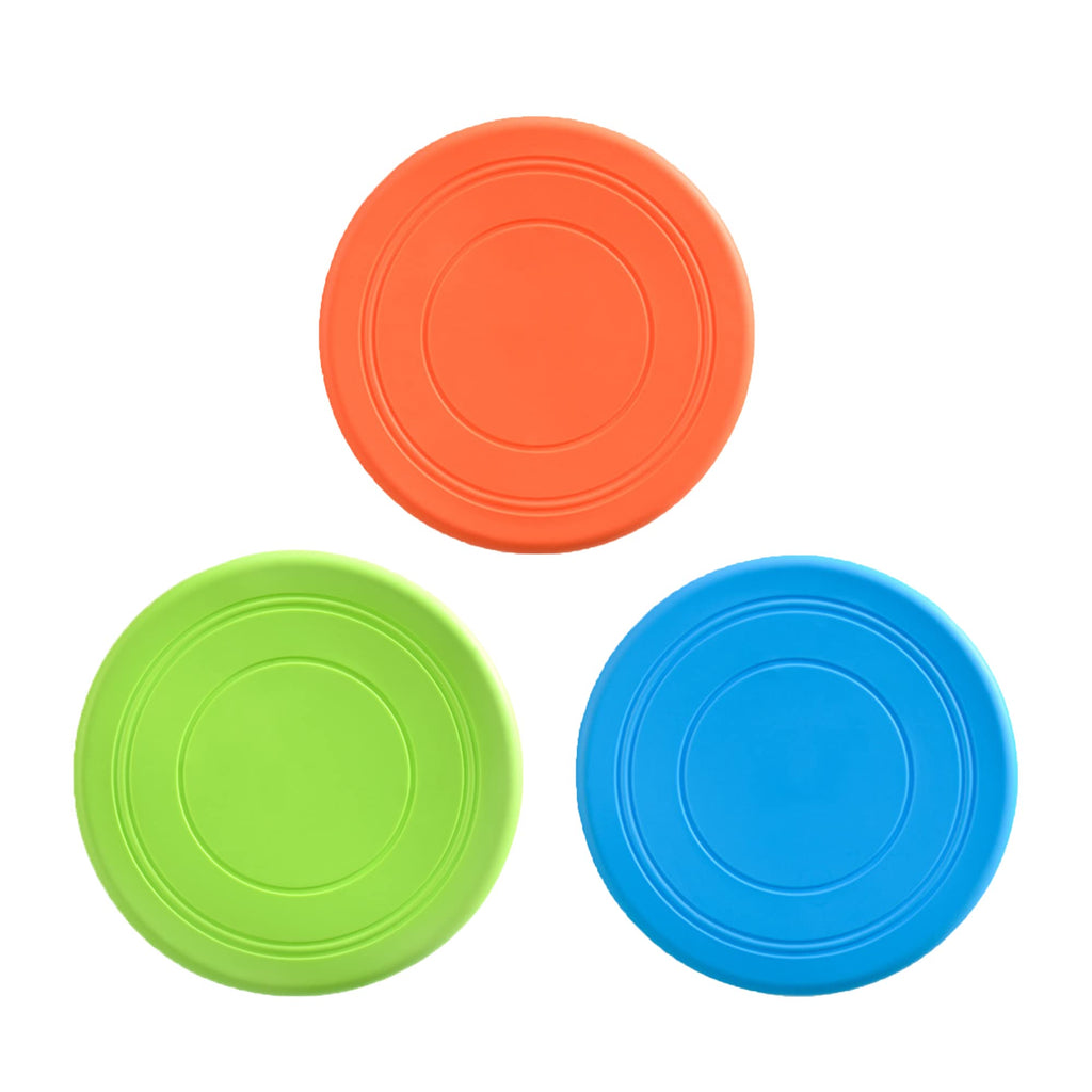 3 Pack Dog Flying Disc Toy, Natural Soft Rubber Flying Saucer Land Water, Durable Pet Frisbee, Soft Dog Frisbees Outdoor Training, Dog Floating Saucer - PawsPlanet Australia