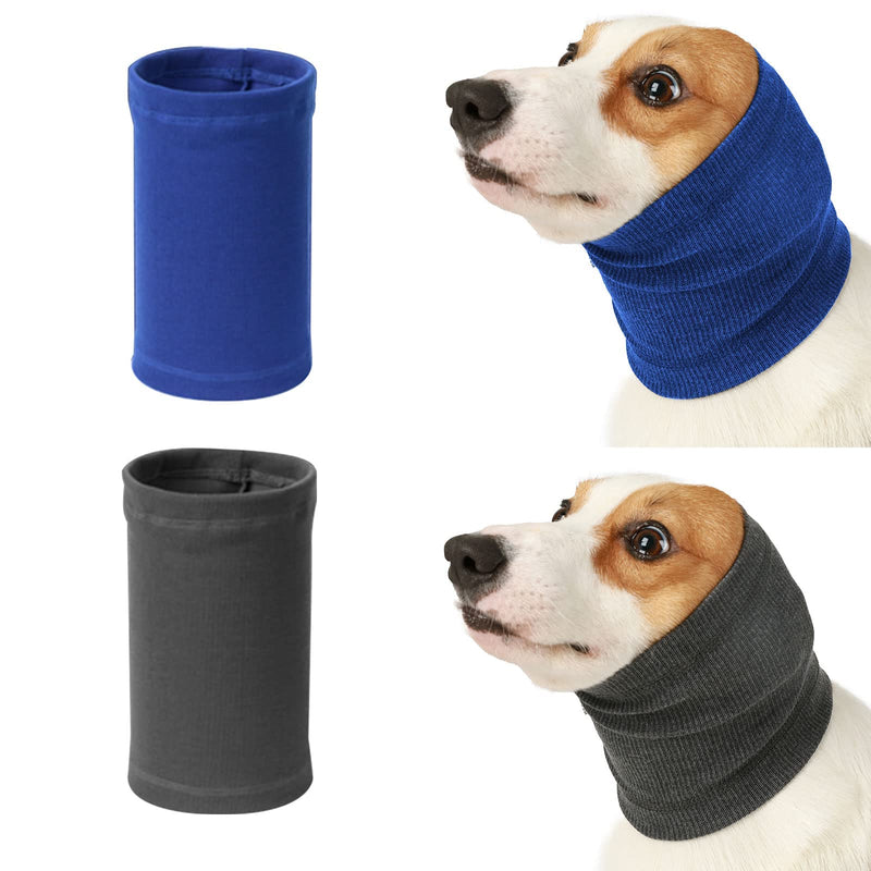 Dog Neck and Ears Warmer, Dog Ear Muffs Noise Protection, No Flap Ear Wraps for Dogs, Warm Winter Pet Knit Snood Headwear for Comfort, Grooming, Anti-anxiety At Noise Place (Blue+Grey, Small) Blue+Grey - PawsPlanet Australia