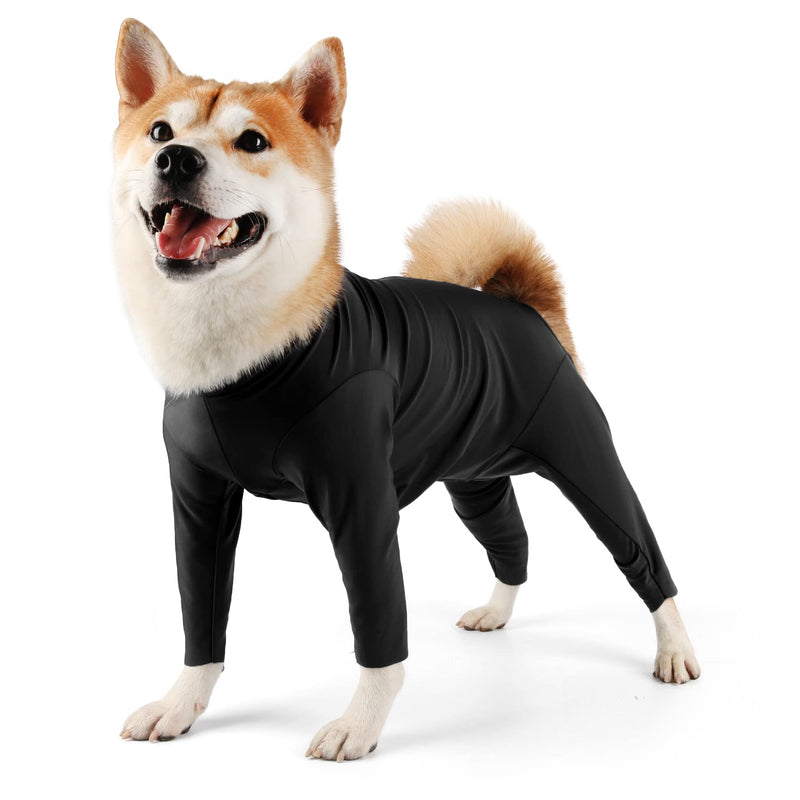 Due Felice Dog Recovery Onesie Anti Shedding Suit Full Coverage Pet Surgical Bodysuit After Surgery Wear Cone E Collar Alternative Anxiety Calming Shirt for Female Male Dog (X-Small, Black) X-Small - PawsPlanet Australia