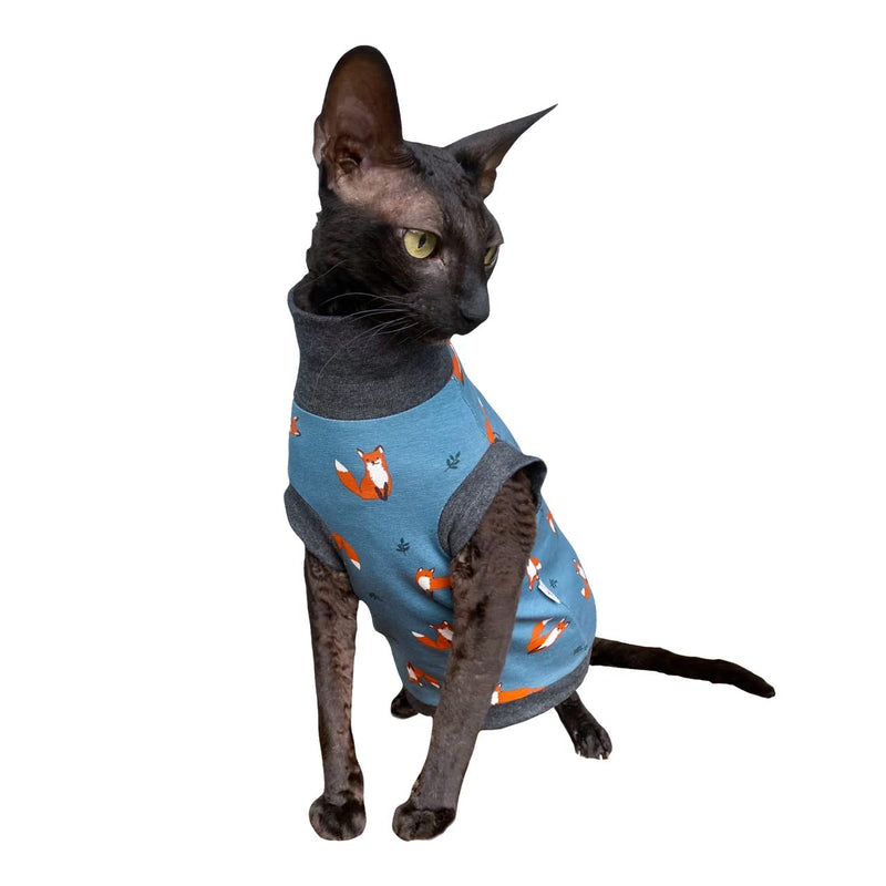 Kotomoda Sphynx Cat's turtleneck FOXES Naked Cat Hairless Cat Clothes (XS) XS - PawsPlanet Australia