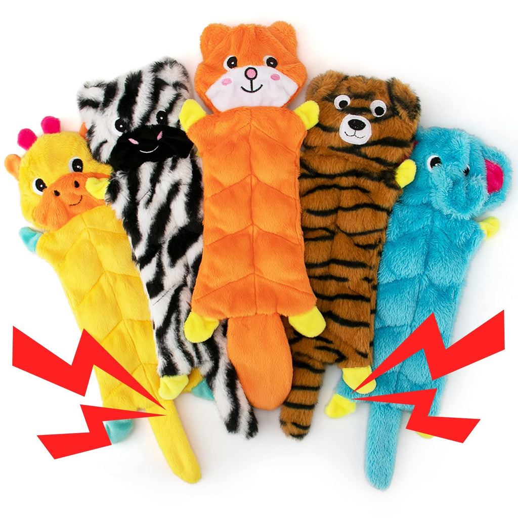 AWOOF Squeaky Dog Toys Puppy Toys, Stuffing Free Dog Toys 5 Packs, Soft Dog Chew Toys for Small Medium Dogs, Tough Durable Dog Toys, No Dangerous Fluff to Chew or Swallow 5 Pack Forest animals - PawsPlanet Australia