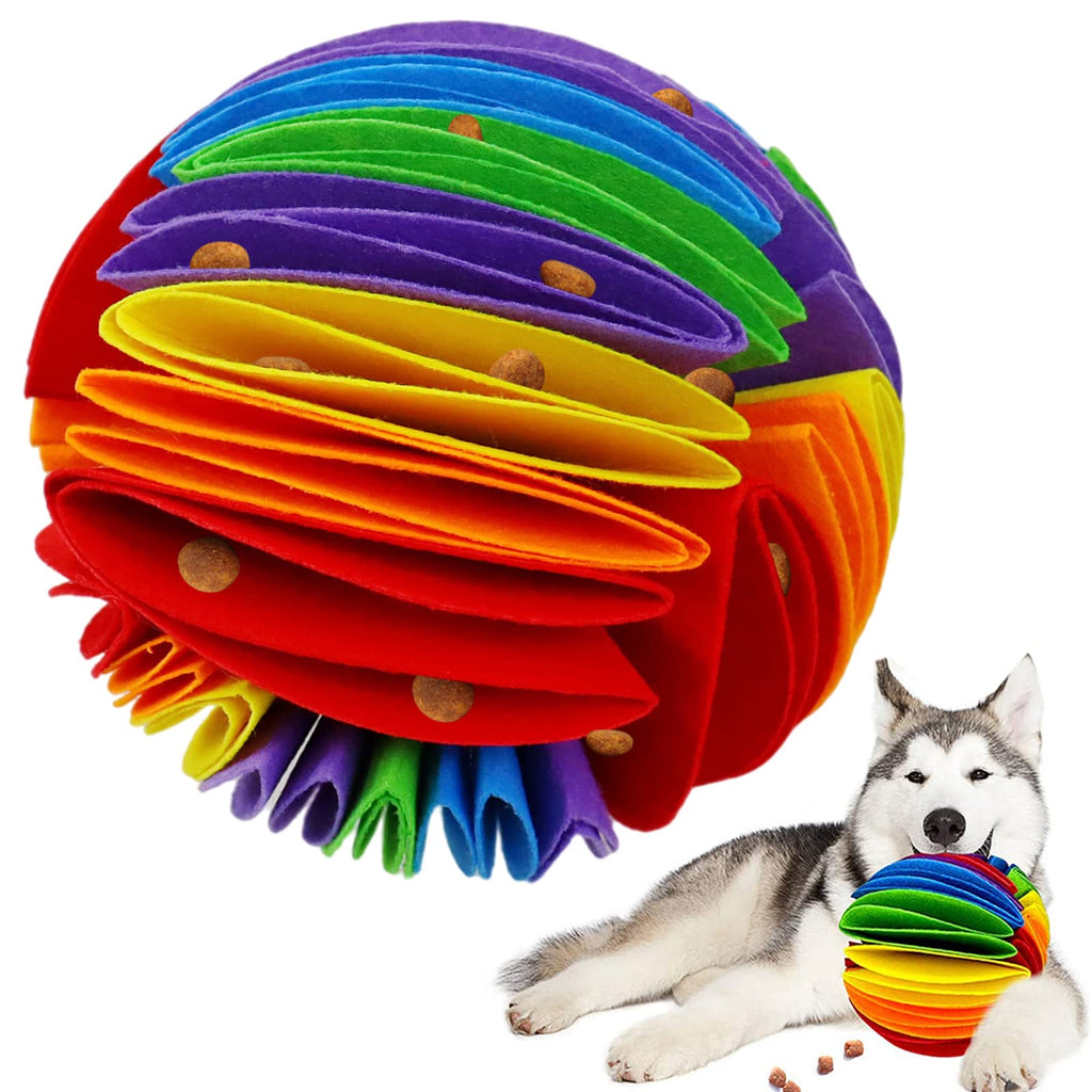 22cm Rainbow Snuffle Ball Dog Puzzle Toys Pet Feeding Mat Pet Cat Dispensing Training Interactive Toy Puppy Slow Feeding Increase IQ Slow Dispensing Foraging Feeder for Dogs Cats Stress Relief - PawsPlanet Australia