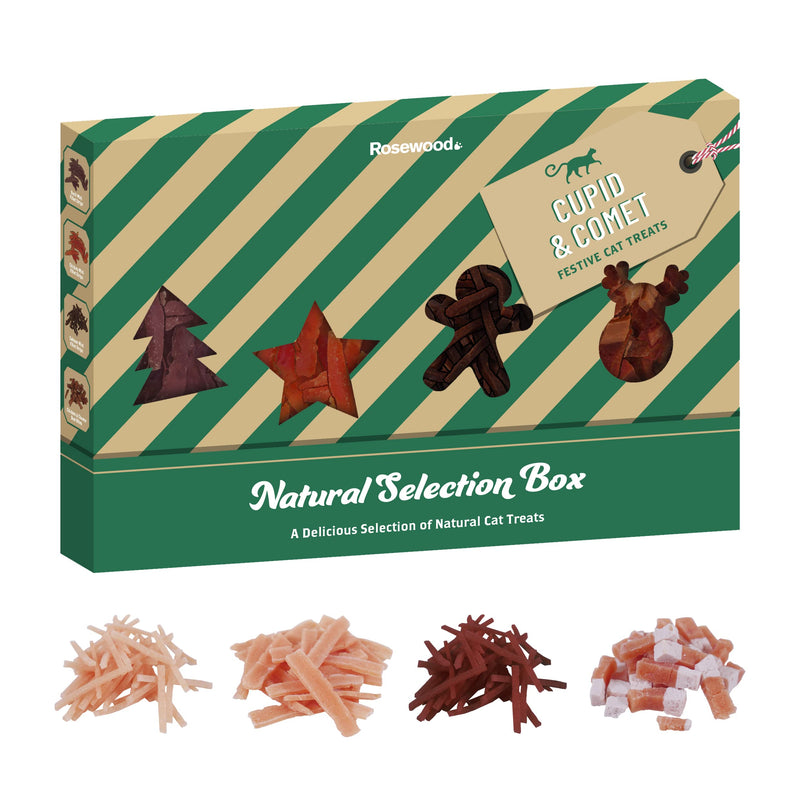 Rosewood Christmas - Festive Natural Treat Selection Box For Cats - 160g - PawsPlanet Australia