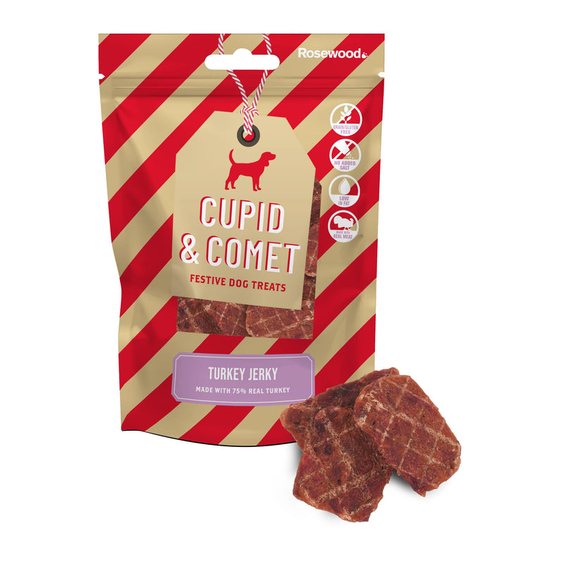 Rosewood Christmas - Turkey Jerky Dog Festive Dog Treats 100g - PawsPlanet Australia