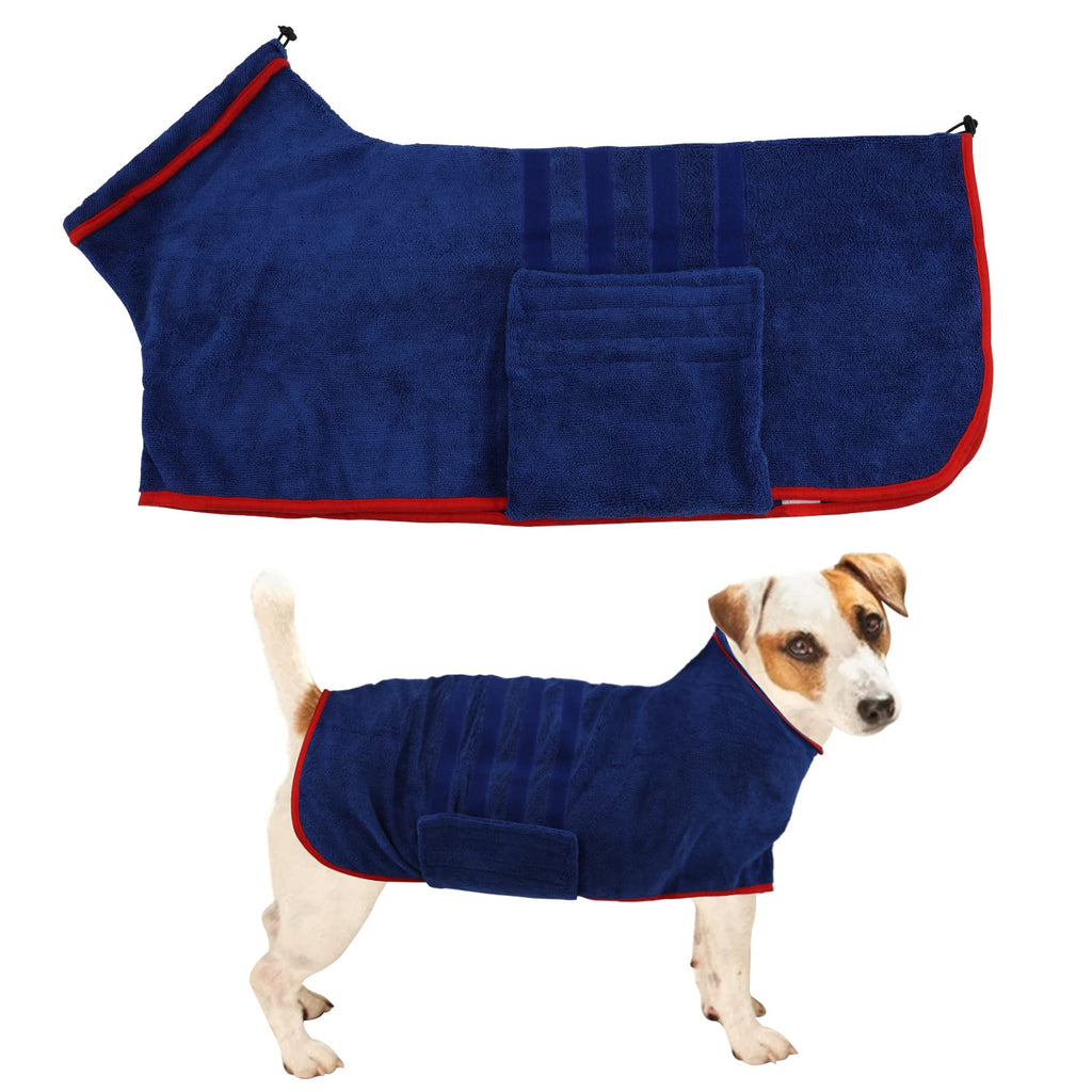 Jodsen Dog Drying Coat Towel Robe,Adjustable Dog Bathrobe Fast Drying Dog Towel Coats Absorb Moisture with Adjustable Strap Dog Drying Coat Dog Dressing Gown for Dogs Cats and other Pets L - PawsPlanet Australia