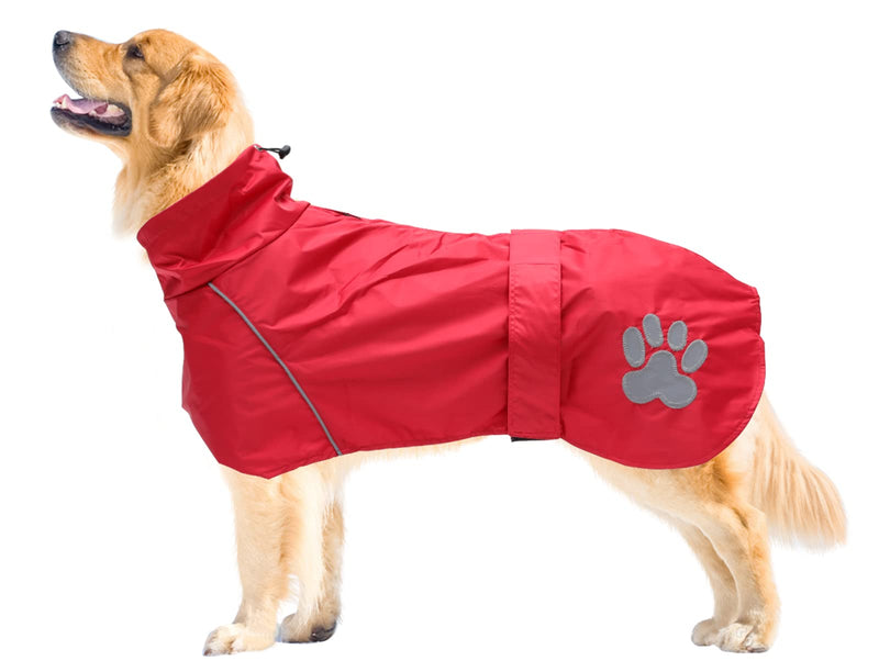 Geyecete Dog Raincoat Jacket Adjustable Lightweight Raincoat cloth Best Gift for dogs with Safe Reflective-Red-S S Red - PawsPlanet Australia