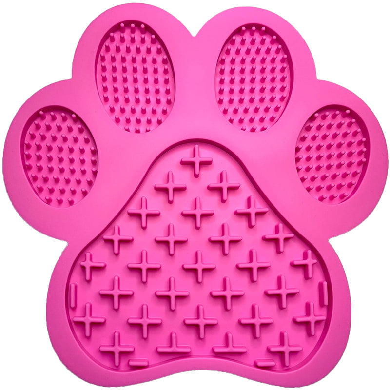 Lick Mat for Dogs - Pink - Large (18cm) - Multi-Section Dog Bowl - Food Safe - Suction Pads for Grooming Bathing - Dishwasher Safe - Use with Dog Peanut Butter, Liver , Yoghurt. Gravy - PawsPlanet Australia