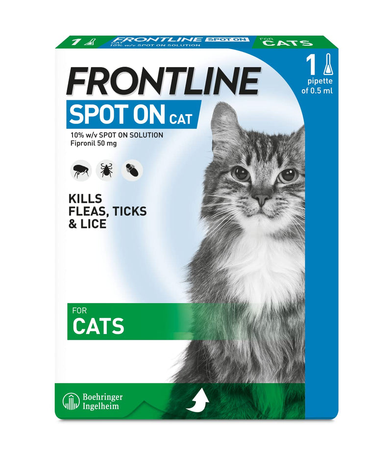 FRONTLINE Spot On Flea & Tick Treatment for Cats - 1 Pipette Box - PawsPlanet Australia