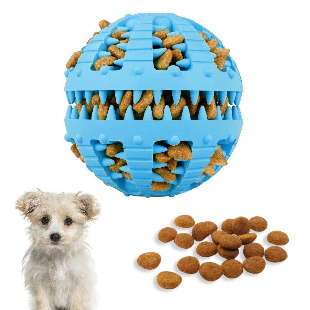 Bojafa Dog Puzzle Toy, Durable Dog Toys Treat Ball for Boredom Small Medium Large Dog Teeth Cleaning Treat Dispensing IQ Training (8 CM Large, Blue) - PawsPlanet Australia