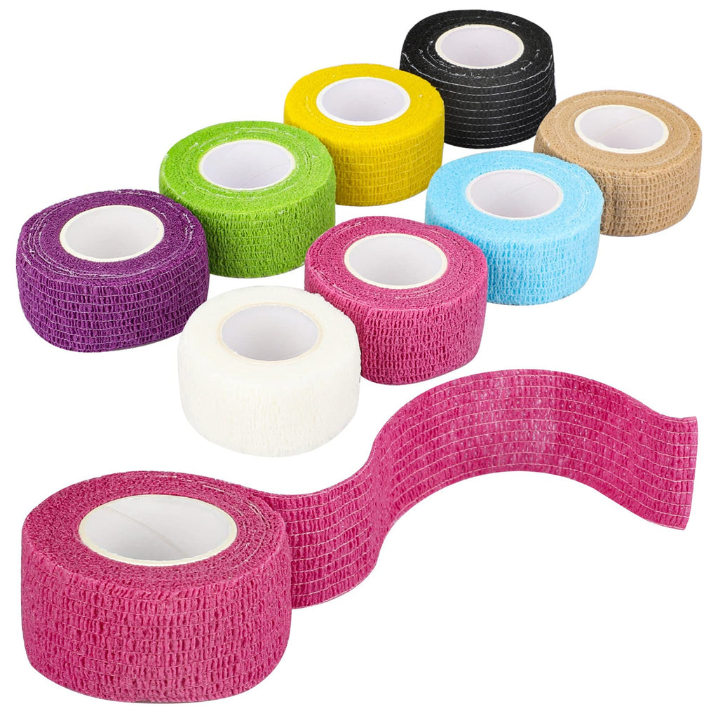 8 Roll Self Adhesive Bandage, Colorful Vet Wrap for Dogs Cats Bird,Elastic Wrap Bandages for Medical Sports,Non-sticky Hair Bandage Tape 2.5cm *4.5m - PawsPlanet Australia