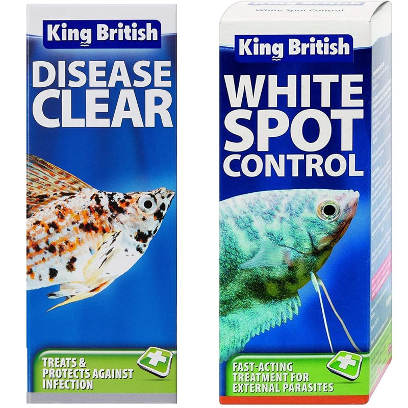 King British Disease Clear, 100 ml & White Spot Control, 100 ml 100 ml (Pack of 1) + White Spot Control - PawsPlanet Australia