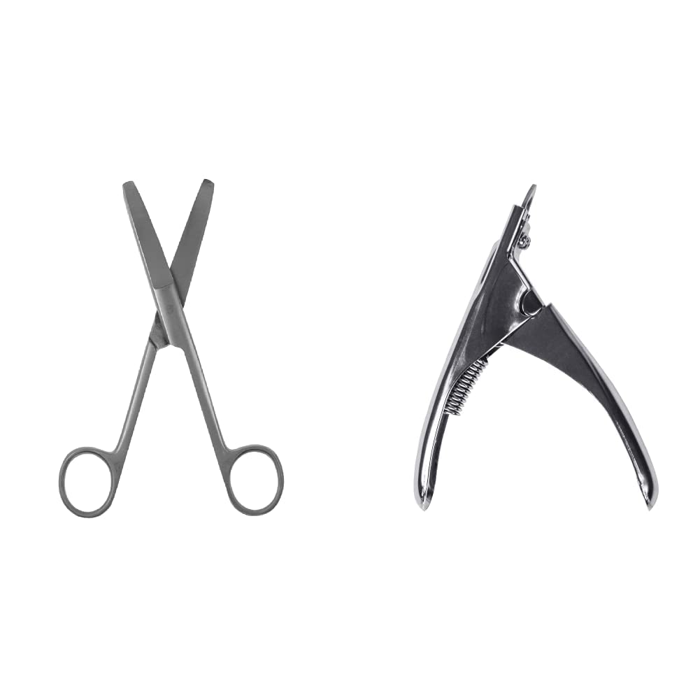 Wahl Pet Grooming Curved Scissors, Scissors Kit for Pets, Pet Grooming Tools & Guillotine Claw Clipper, Cat and Dog Nail Clippers, Pet Claw Cutter, Nails Clippers, Sharp Cutting Blades + Guillotine Claw Clipper - PawsPlanet Australia