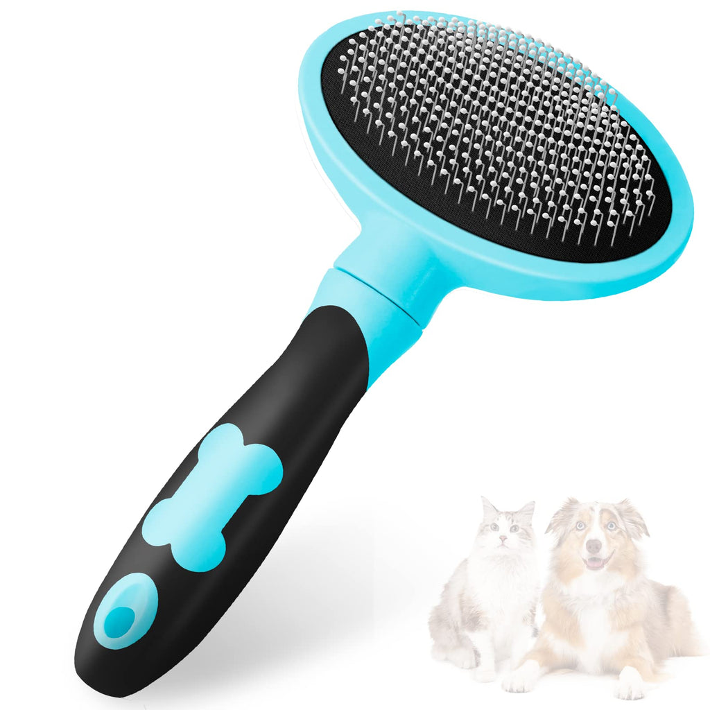 Dog Brush Hair Cat Grooming: Slicker Brushes for Dogs Cats Pet Long & Short Haired Dog Brush Blue Small - PawsPlanet Australia