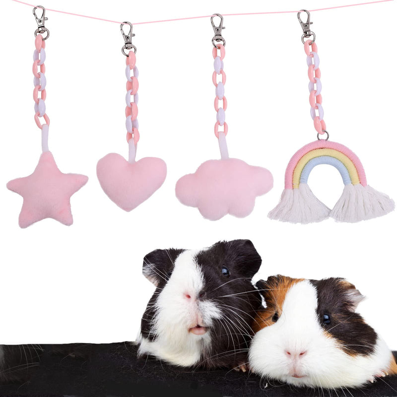 Hjyokuso Cute Guinea Pig Hamster Hanging Toy, 4pcs Pink Small Animal Case Accessories Kits, pet cage pendant, photo props for Pet Rat,Ferret, Guinea Pig, Squirrel, Rabbits, Mice and Gerbil - PawsPlanet Australia