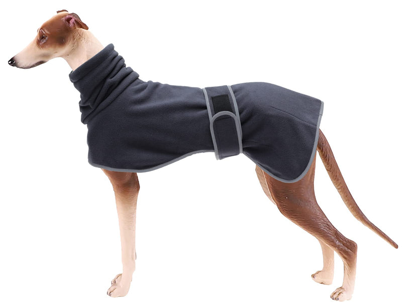 Morezi Dog Coats with Reflective Bar, Dog winter coat Soft Polyester Fleece, Adjustable Band - Dog Winter Jacket for Greyhounds, Lurchers and Whippets - Dark Gray - XS X-Small (Length 46-48CM) - PawsPlanet Australia