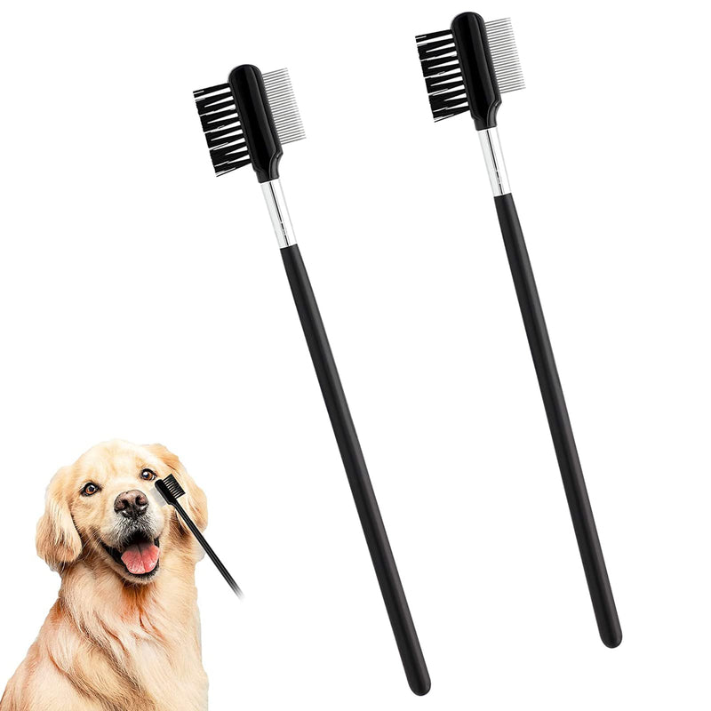 Dog Tear Comb,2 Pieces Dog Eye Grooming Comb,Tear Stain Remover Comb,Double Head Tear Stain Remover Comb ,for Small Pet Cat Dogs Removing Crust and Mucus - PawsPlanet Australia