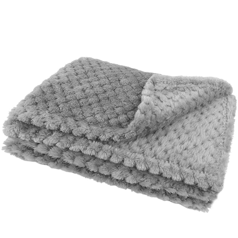 Small Blanket Fuzzy Flannel Washable Soft Warm Pet Bed Cover Blanket for Small Dog Cats Puppy(45x65cm,Gray) Gray - PawsPlanet Australia
