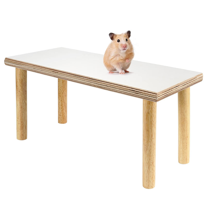 Mardili Wooden Small Animals Stand Platform,Waterproof Surface with Pillars,Natural Toys Cage Accessories for Hamster Squirrel Gerbil Chinchilla Parrot and Pet Bird - PawsPlanet Australia