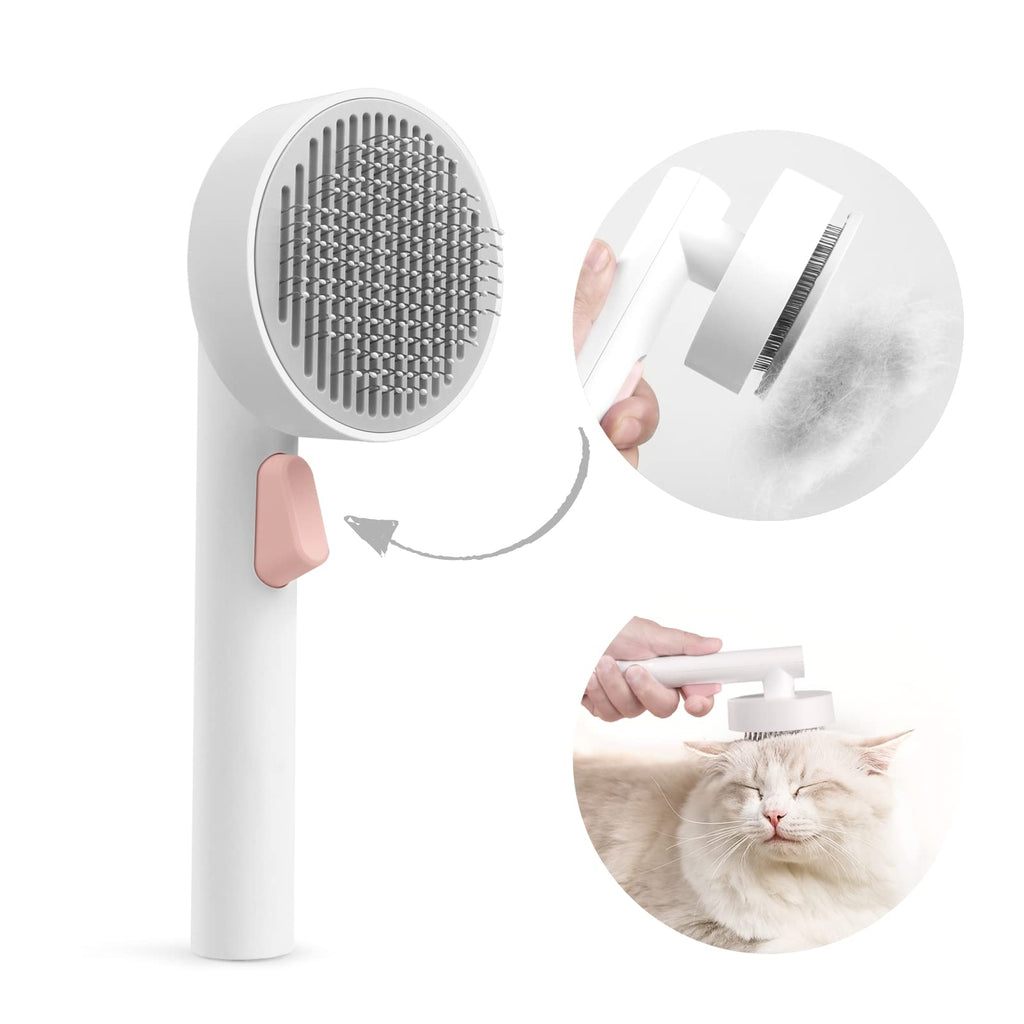 Cat Dog Brush for Grooming, Baytion Self Cleaning Slicker Pet Brush for Short or Long Haired Cats Puppy Kitten Massage to Remove Loose Undercoat, Mats, Tangled Hair and Shed Fur - PawsPlanet Australia