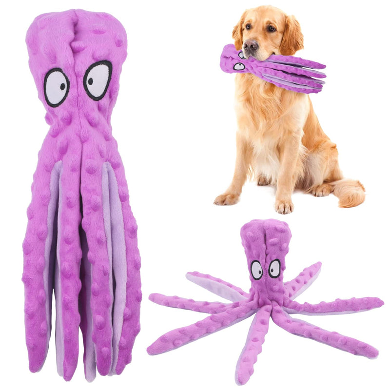 Octopus Dog Toys, No Stuffing Squeaky Dog Toys Interactive Octopus Dog Chew Toys with Crinkle Paper for Small Medium Dogs Playing and Training (Purple) Purple - PawsPlanet Australia