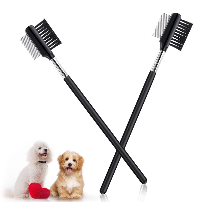 cobee Tear Stain Remover Comb, 2pcs Double-Sided Dog Eye Comb Brush, Dog Tear Comb, Dog Eye Comb, Dog Eye Grooming Comb, Pets Grooming Comb Double-Sided for Small Pet Cat Dogs Removing Crust and Mucus - PawsPlanet Australia