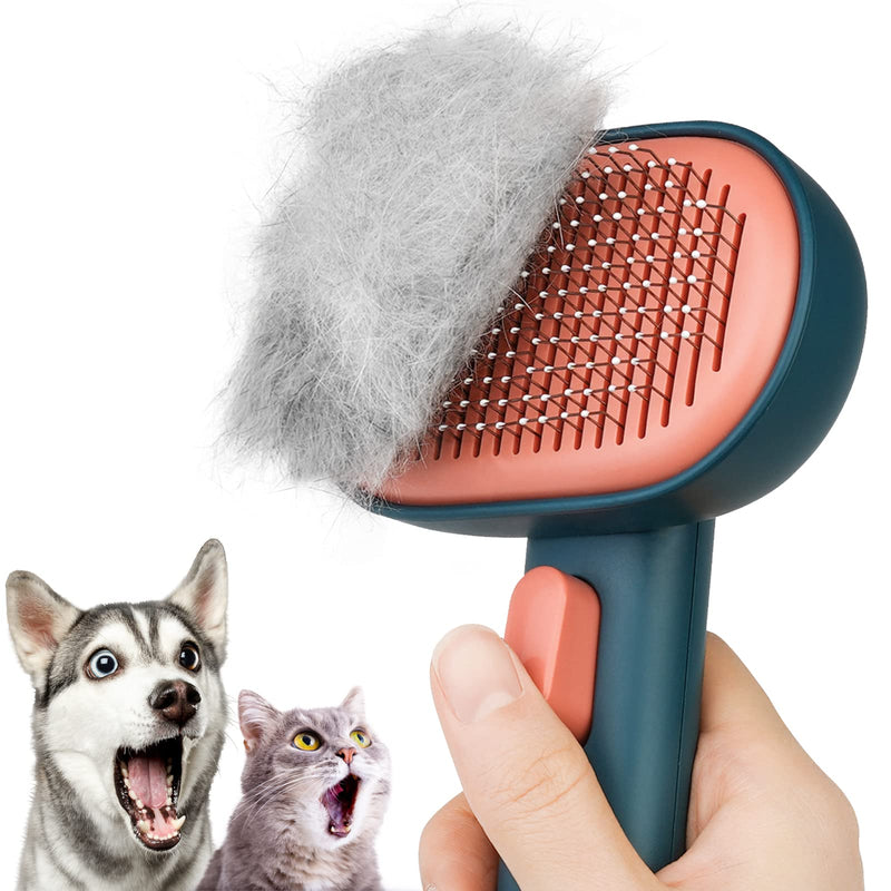 Aumuca cat brush and dog brush (Green) green - PawsPlanet Australia