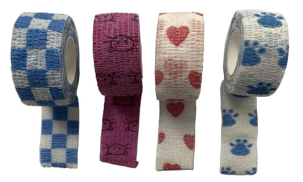 tifee 4 Rolls Pet Vet Wrap Self Adhesive Pet Elastic Bandage Vet Wrap Tape for Wrist, Ankle Sprains & Swelling - PawsPlanet Australia