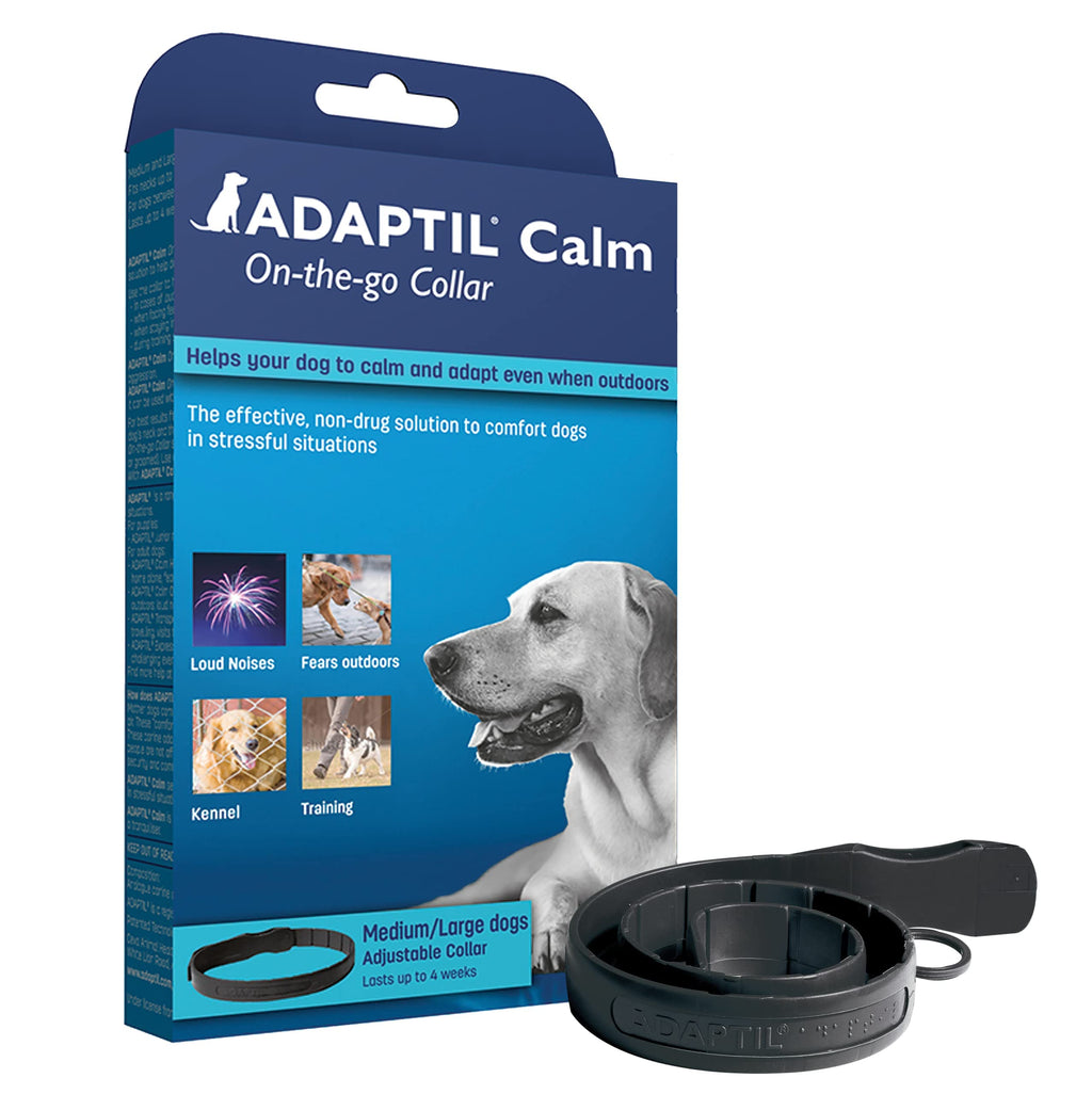 Collar, helps dogs cope with stress and anxiety related behavioural issues and life challenges especially when out and about - Medium/Large Dogs .Black Dog Collar - PawsPlanet Australia