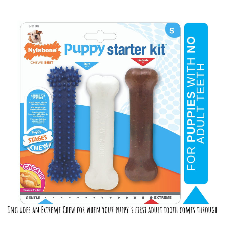 Puppy Starter Kit, Pack of 3 Dental Dog Chew Bones, Teething, Gentle, Graduate, Small, for Puppies Up to 11 kg .Mixed - PawsPlanet Australia