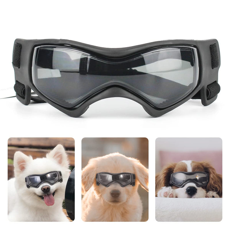 PEDOMUS Dog Goggles Dog Sunglasses Adjustable Strap for UV Sunglasses Waterproof Protection for Small Dog (Cool Black) - PawsPlanet Australia