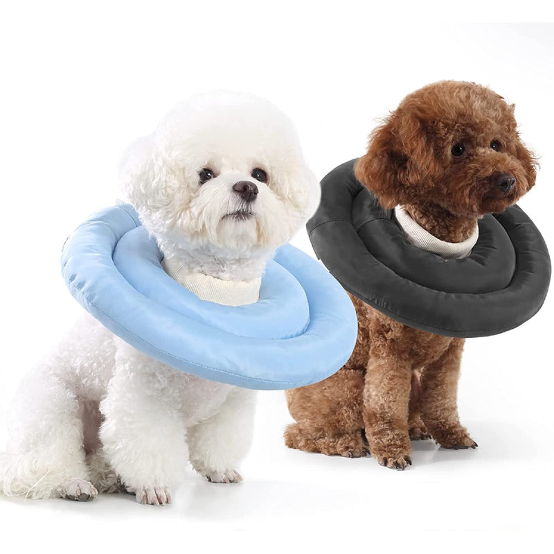 ANWA Soft Dog Cone Alternative After Surgery, Adjustable Elizabethan Collar for Dogs, Waterproof Dog Recovery Collar for Small and Medium Dogs Small (under 6.4 lbs) Dark Grey - PawsPlanet Australia