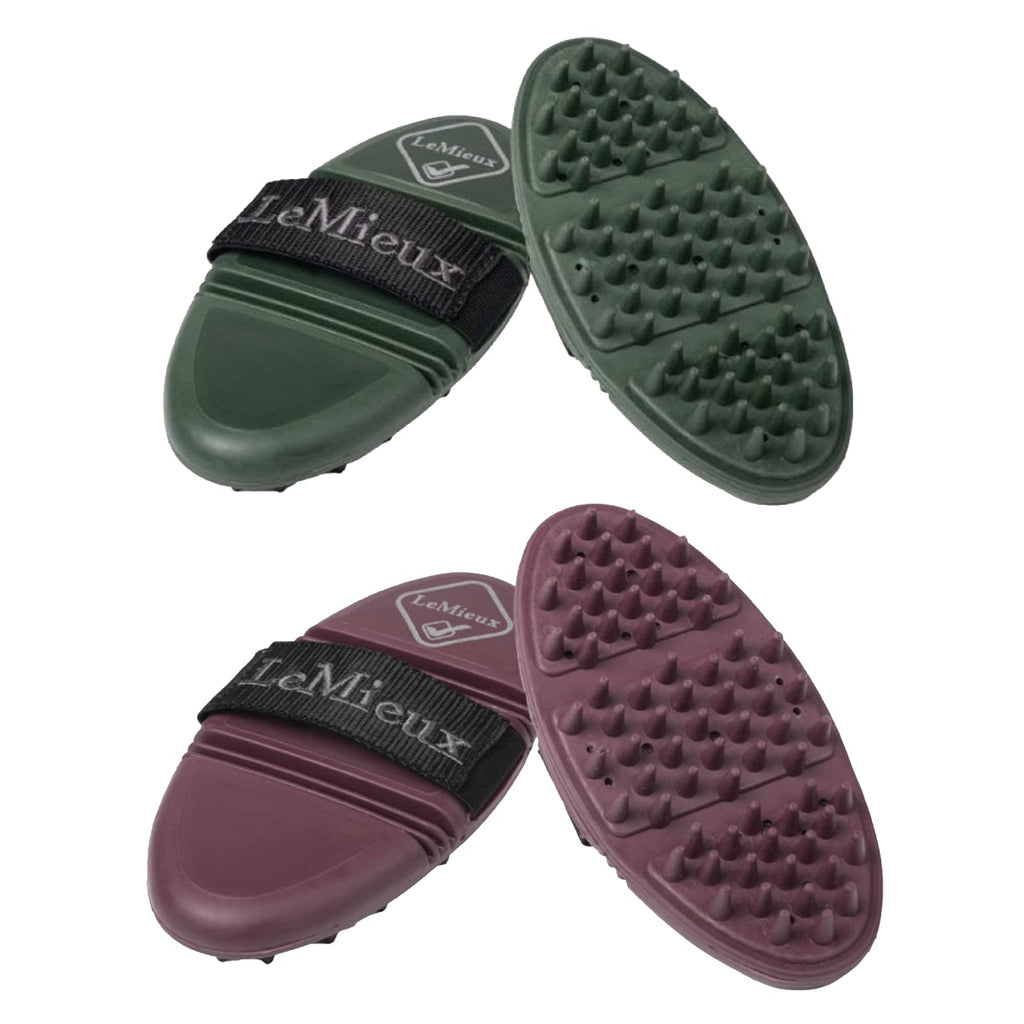 LeMieux Flexi Massage Brush - Rioja or Oak Oak Green - PawsPlanet Australia