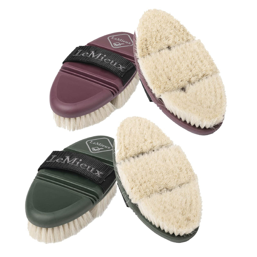 LeMieux Flexi Goats Hair Body Brush - Rioja or Oak Oak Green - PawsPlanet Australia