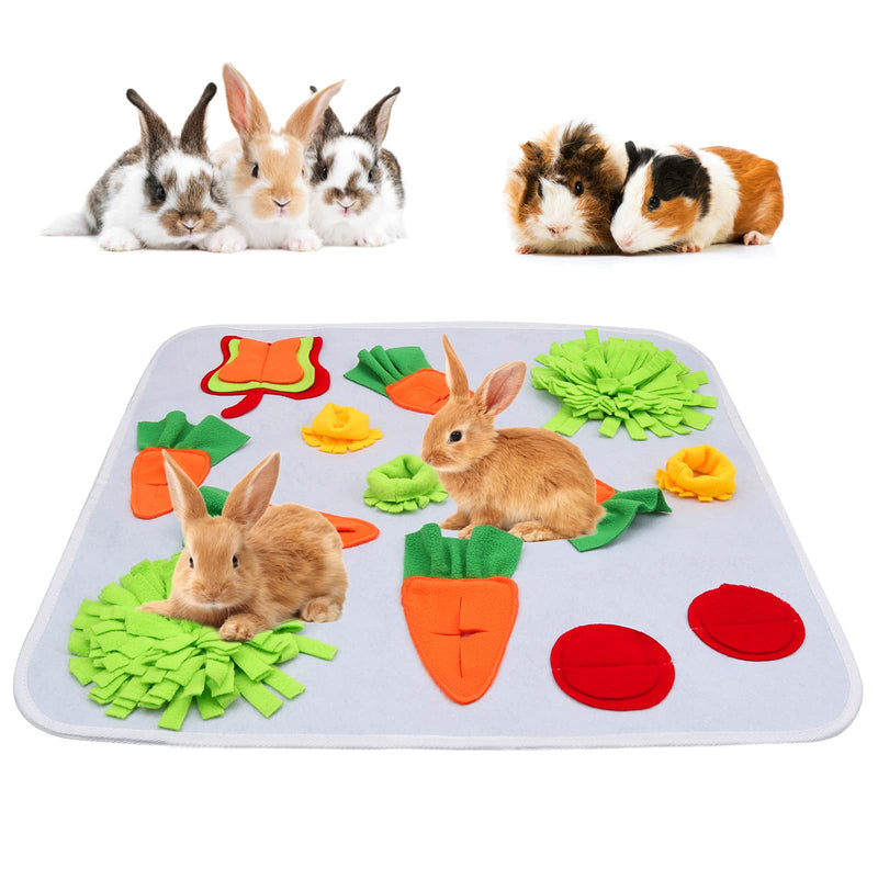 HYLYUN Rabbit Foraging Food Mat,Washable Sniffing Mat for Rabbit,Trainer Mat for Guinea Pig Rabbit Dwarf, Soft Game Carpet Snuffle Foldable Toy, Non-slip Slow Food Stress Release Pad - PawsPlanet Australia