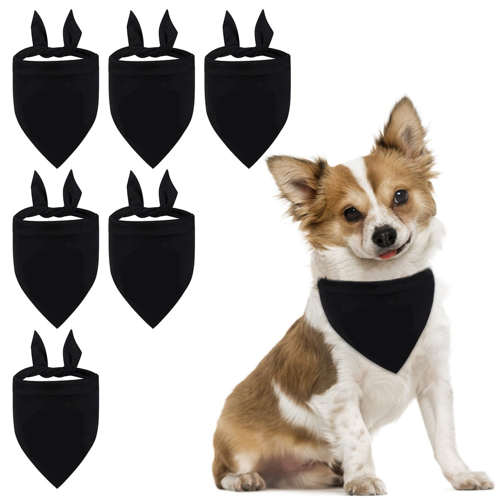 HACRAHO Pet Bandana, 6 PCS Triangle Scarf Bib Pet Bandana Adjustable Scarf for Dogs and Cats, Black - PawsPlanet Australia