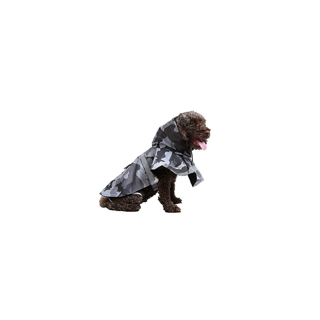 Andiker Dog Raincoats for Large Dogs Pet Waterproof Rain Coats with Hood Camouflage Gray (M) M - PawsPlanet Australia