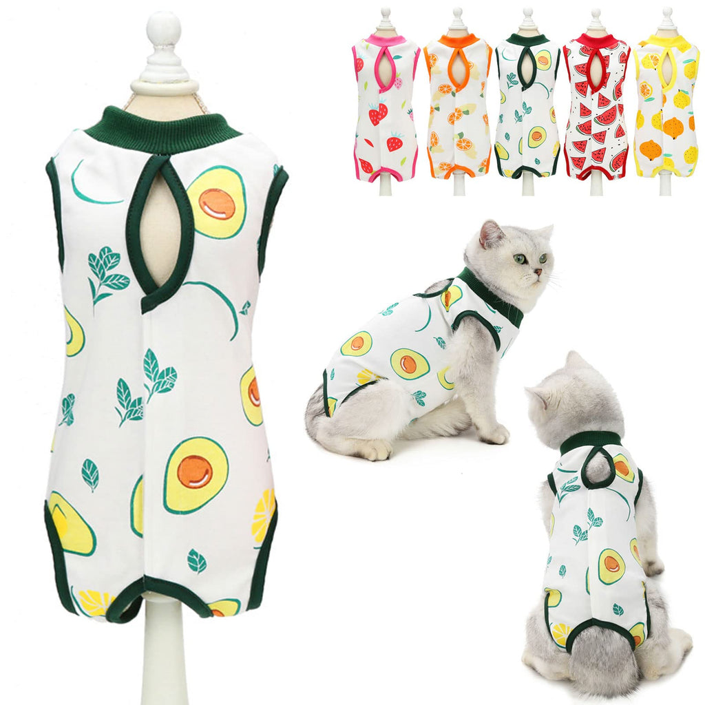 Komate Kitten Professional Surgical Cat Recovery Suit Cat Clothes for Abdominal Wounds Skin Diseases After Surgery E-Collar Alternative Kittens Physiological Clothes Anti Licking (Avocado, S) Avocado - PawsPlanet Australia