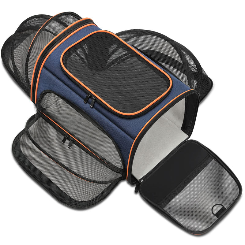 Cat Carrier, Meowant Airline Approved Pet Travel Carrier, Removable Mat and Breathable Mesh, Foldable&3 Sides Extendable Cat Carrier Bag for Cats, Small dogs or Small Animals, with Shoulder Strap - PawsPlanet Australia