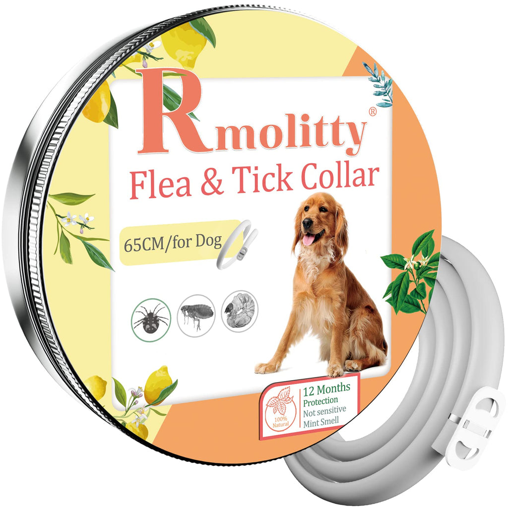 Rmolitty Flea and Tick Collar for Dog, Natural Extract Oil Anti Flea Tick Collar 12 Months Protection for Small Medium Large Dogs (1 pack, dog collar) 1 pack - PawsPlanet Australia