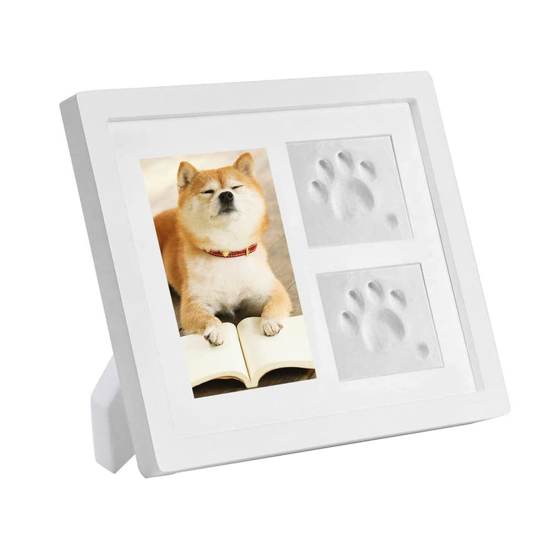 Gobesty Pet Pawprint Keepsake Kit, Paw Print Kit Frame, Pet Memorial Photo Frame, Great for Dog Or Cat,White - PawsPlanet Australia