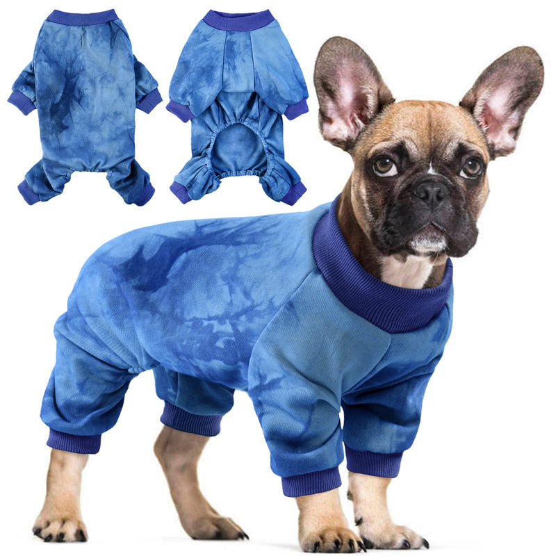 Hjyokuso Dog Tie Dye Hoodie, Dog Pajamas Soft Onesies Dog Pjs for Small Medium Dogs Boys Girls Spring Winter Shirts Cotton Pet Clothes Jumpsuits Puppy Apparel XX-Small Blue - PawsPlanet Australia