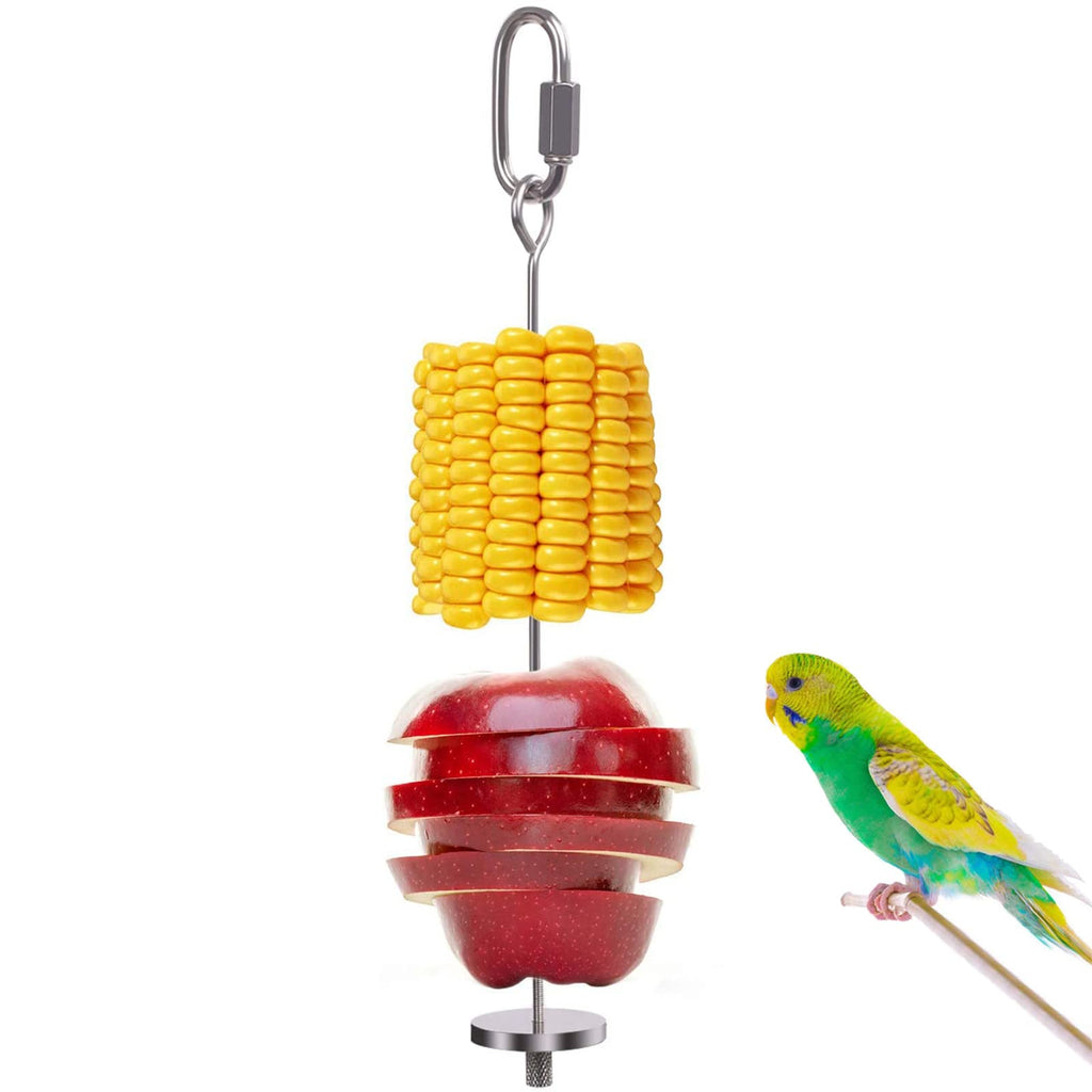 Bird Food Holder, Bird Feeders, Stainless Steel Parrot Fruit Vegetable Stick Holder, Foraging Toy, Bird Treat Skewer (S) S - PawsPlanet Australia