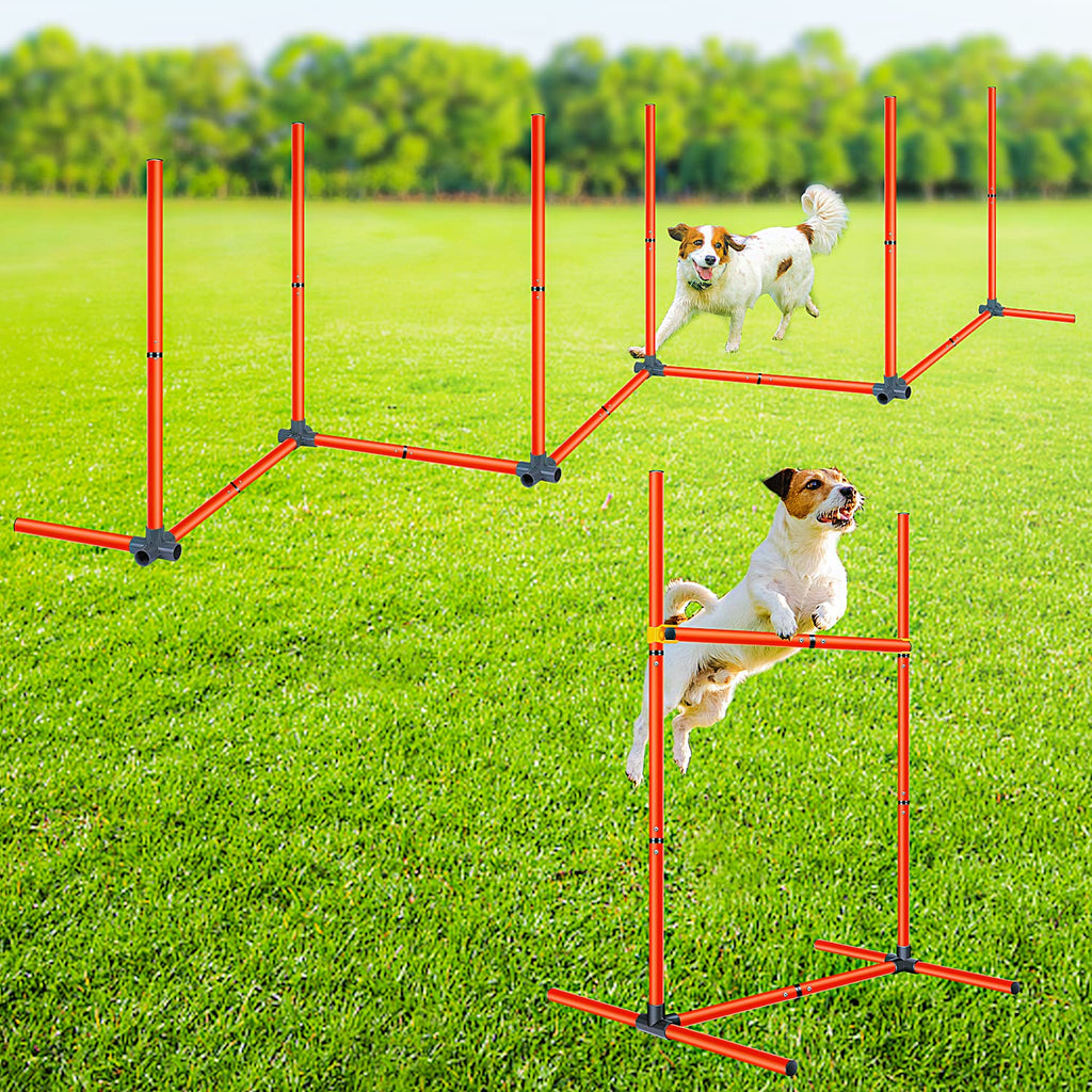 Aystkniet Dog Agility Equipment Set Adjustable Obstacle Course with Weave Poles, Dog Jump Hurdle and Storage Bags for Pet Dogs Outdoor Games Exercise Training Running and Jumping 1# - PawsPlanet Australia