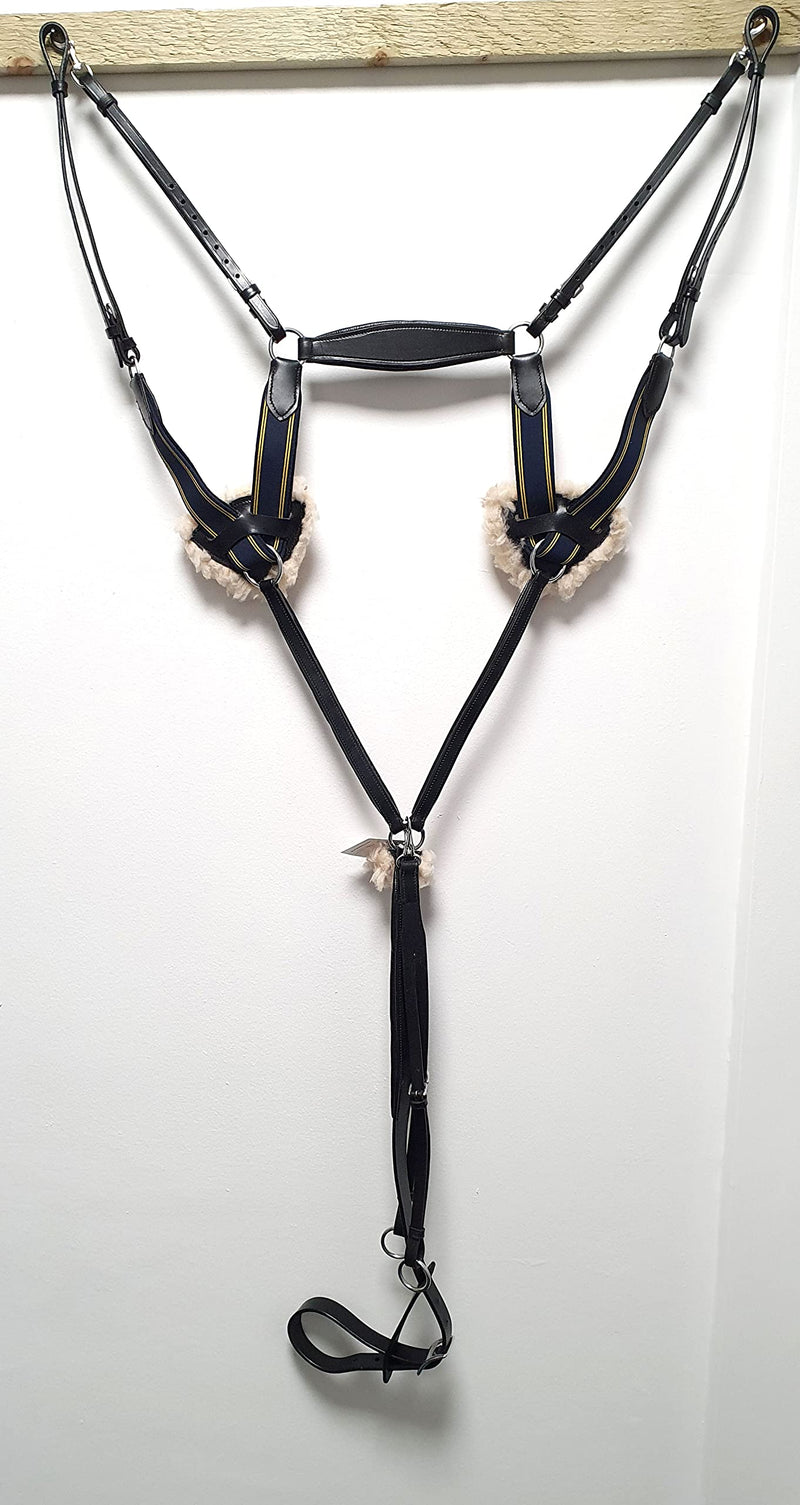 Aces Equine Five Point Leather breastplate/Martingale With Pressure