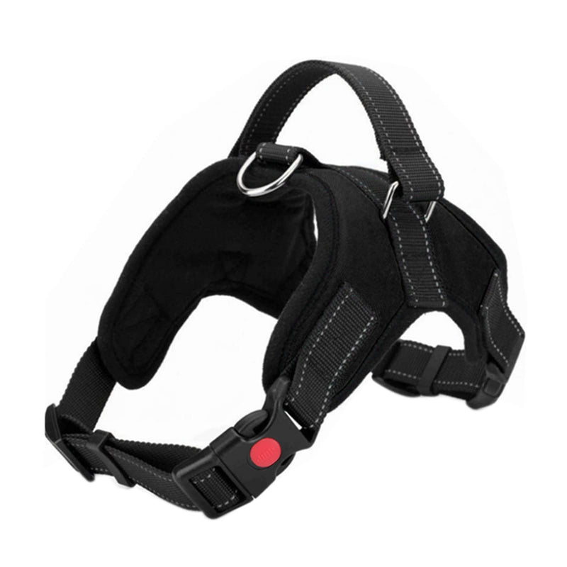 Fyy Dog Harness No Pull, Breathable Adjustable Pet Harness Dog Vest Harness, Reflective Oxford Easy Control Dog Harness with Sturdy Leash for Small Medium Large Dogs M-Black A-Black - PawsPlanet Australia