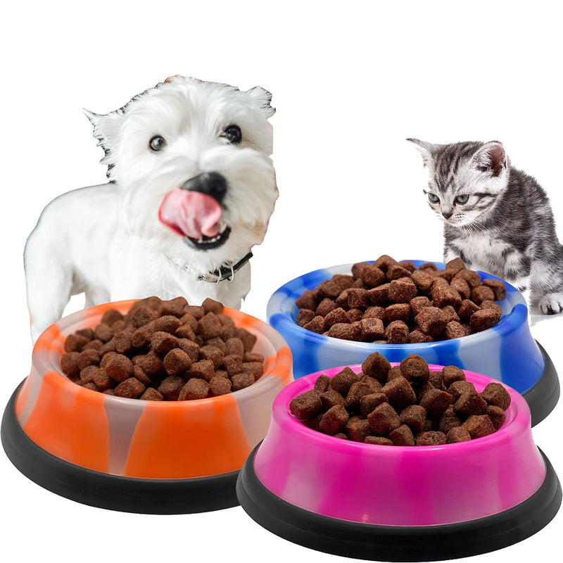 Cat & Dog Neon Anti Skid Dog Bowl Pet Food and Water Non Slip Anti Skid Stackable Pet Puppy Kitten Dishes 3 Sizes S-M-L (SMALL 8OZ, BLUE) SMALL 8OZ - PawsPlanet Australia